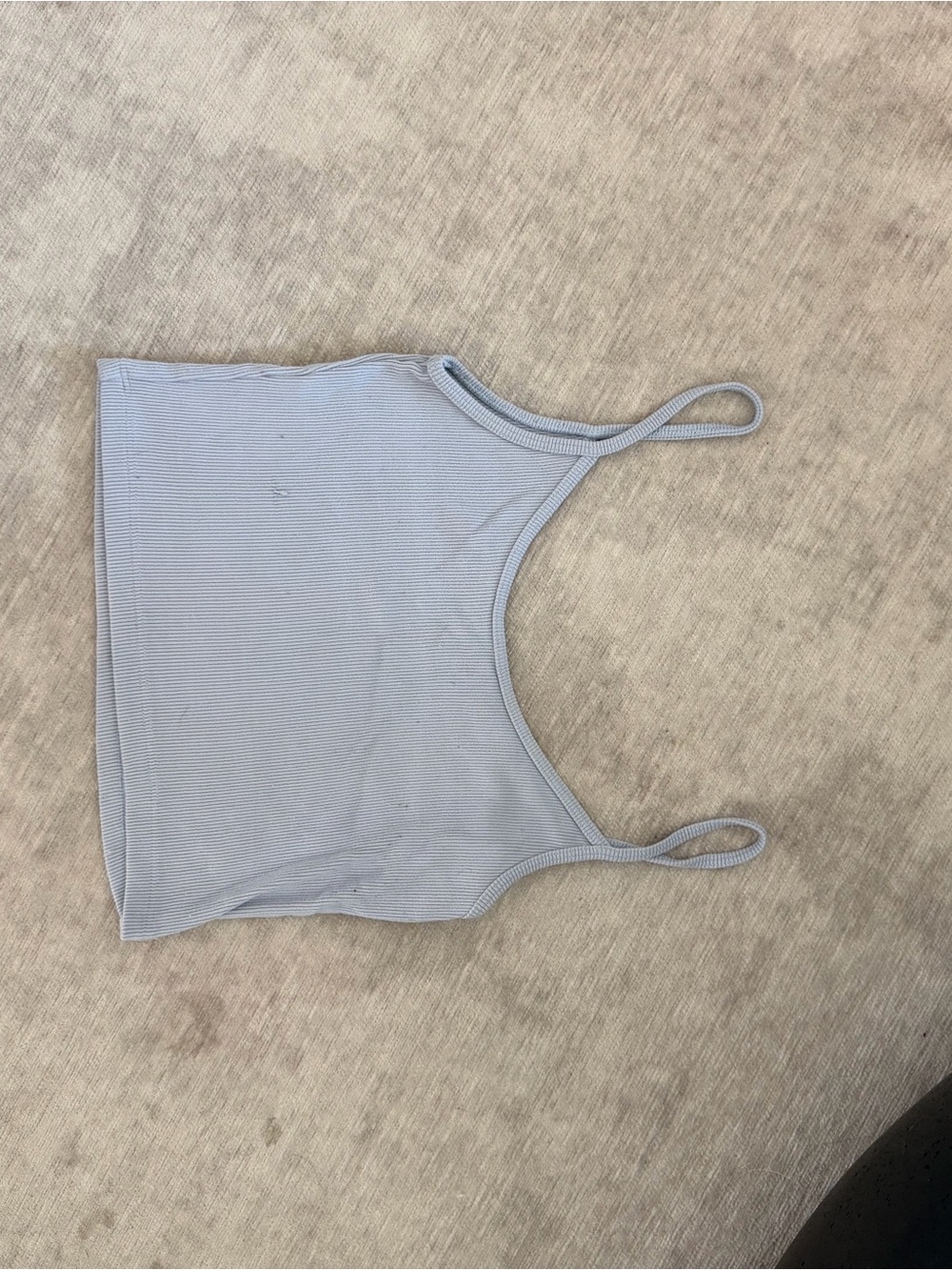 Brandy Melville Light Blue Ribbed Crop Tank Top